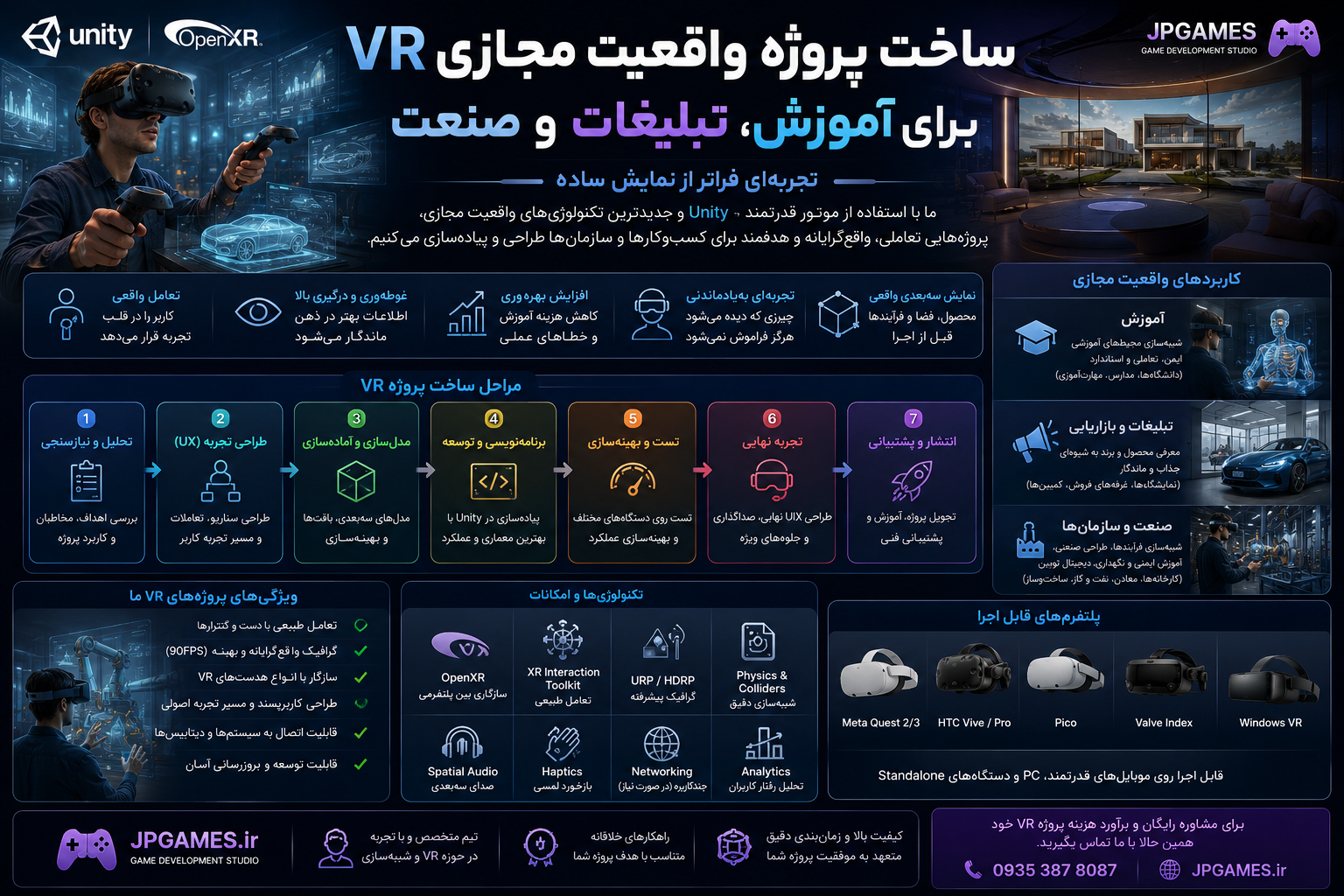ساخت پروژه واقعیت مجازی VR برای آموزش، تبلیغات و صنعت؛ تجربه‌ای فراتر از نمایش ساده